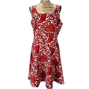 Michael Kors. EUC. Shades of red and white dress. Size 14 - Final reduced price!